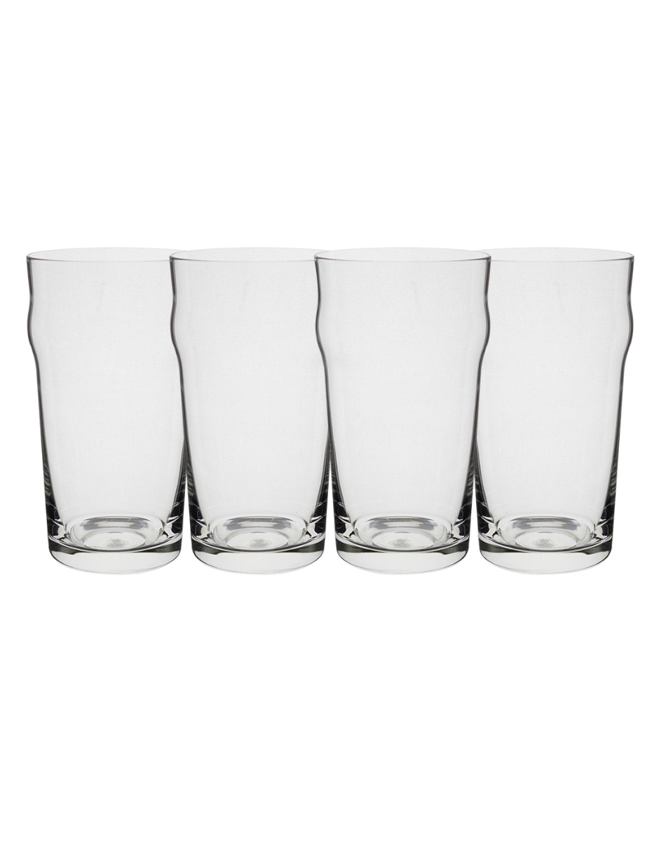 Vaso para cerveza de cristal con 4 piezas