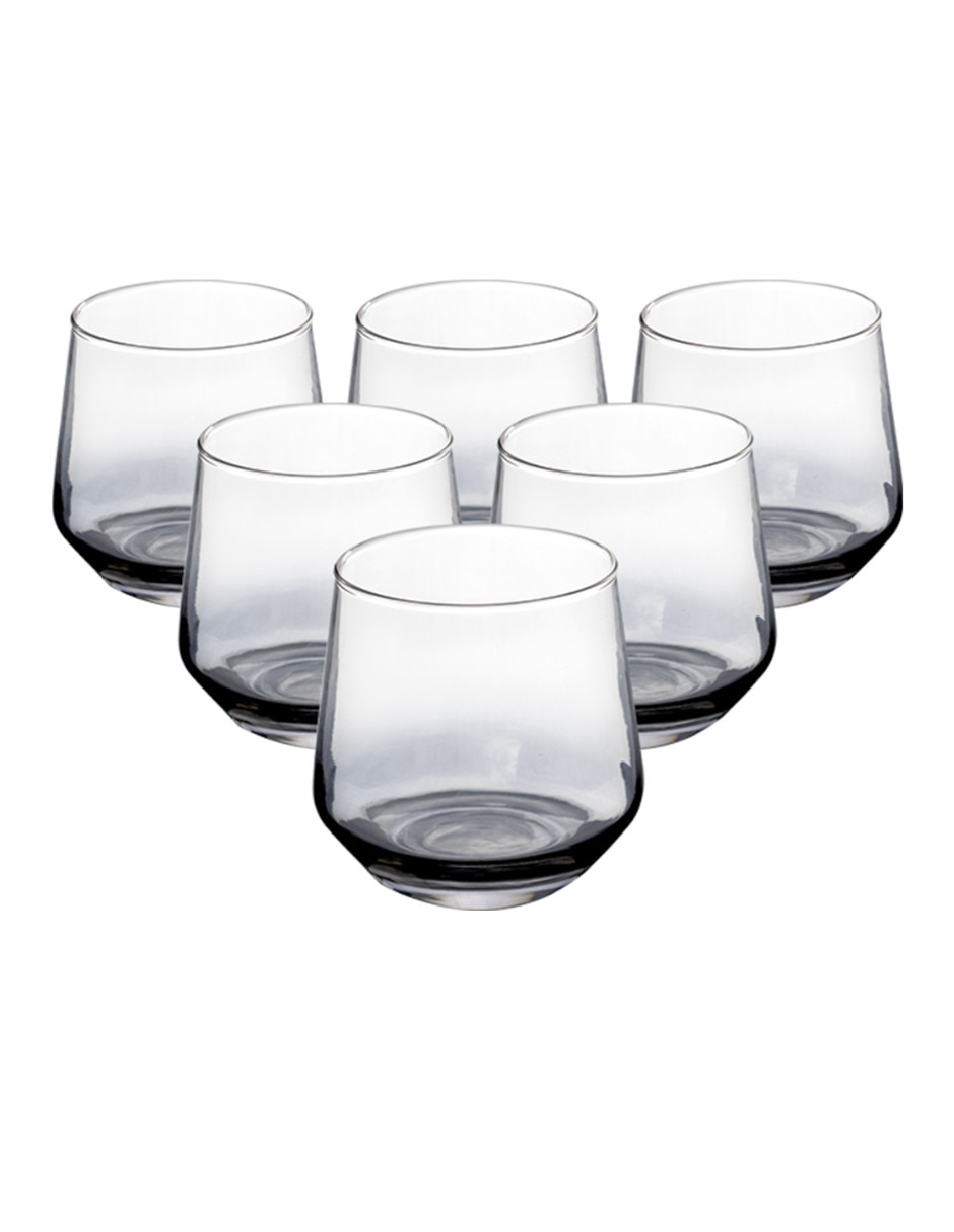 Set de vasos smile Humo de cristal con 6 piezas