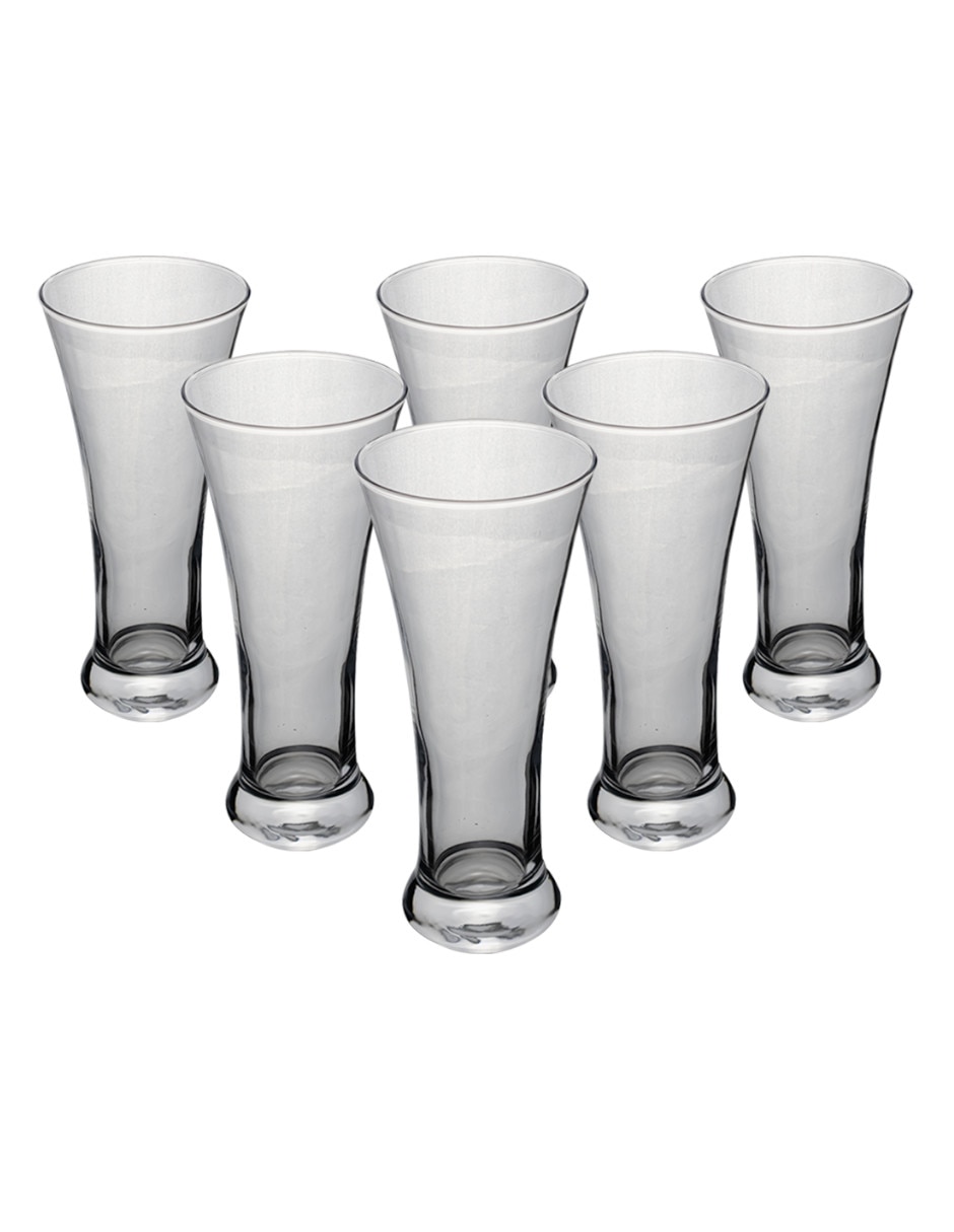 Set de vasos para cerveza de cristal con 6 piezas