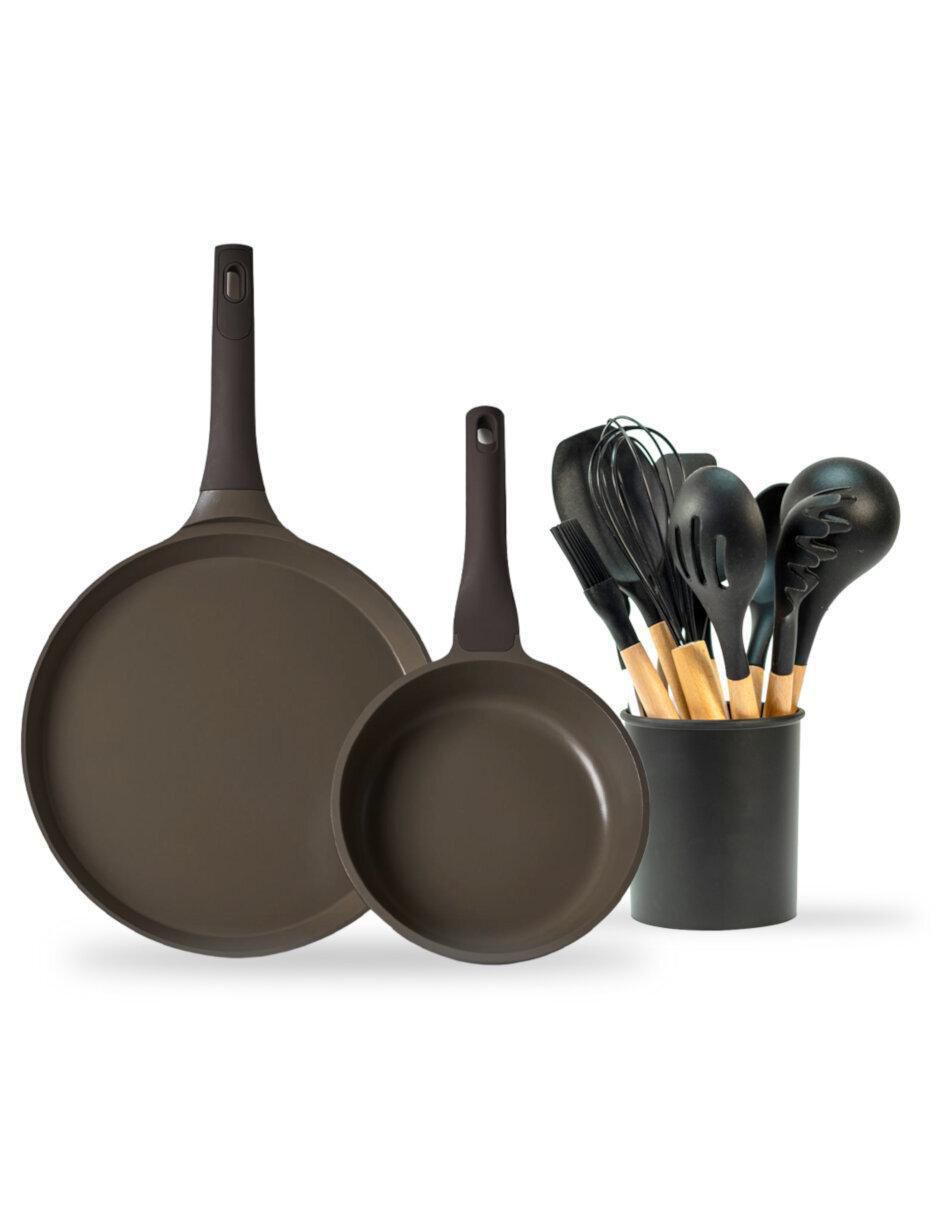 Set de sartenes de aluminio fundido 9 piezas Set de sartenes de aluminio fundido 9 piezas