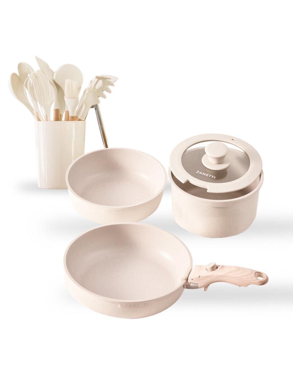 Batería de cocina de aluminio fundido antiadherente sin PFOA 17 piezas