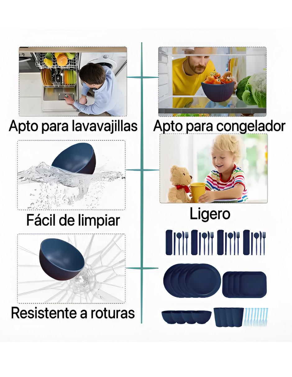 Vajilla infantil de plástico para 4 personas 2