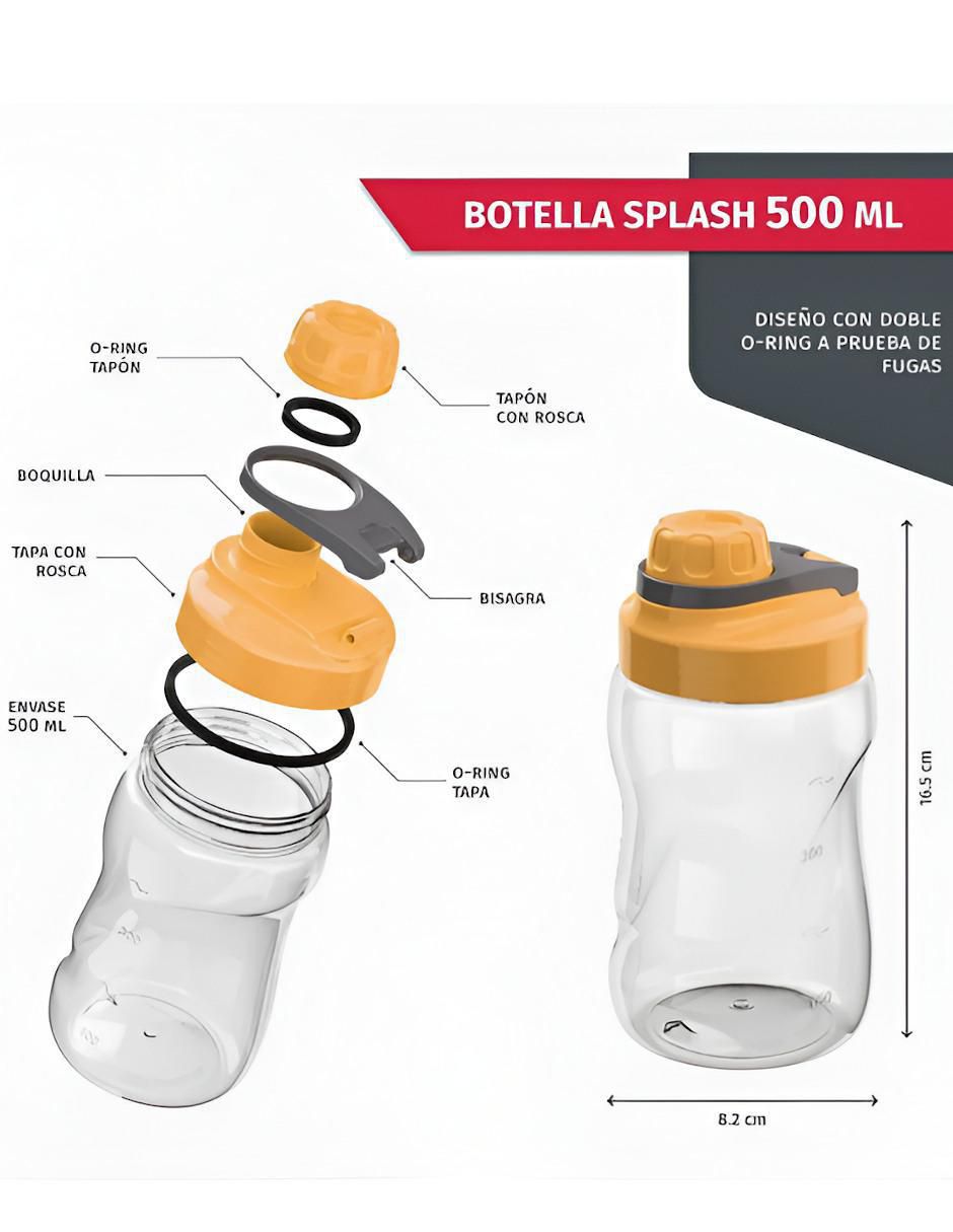 Botella de agua con tapa a prueba de derrame 500 ml 4