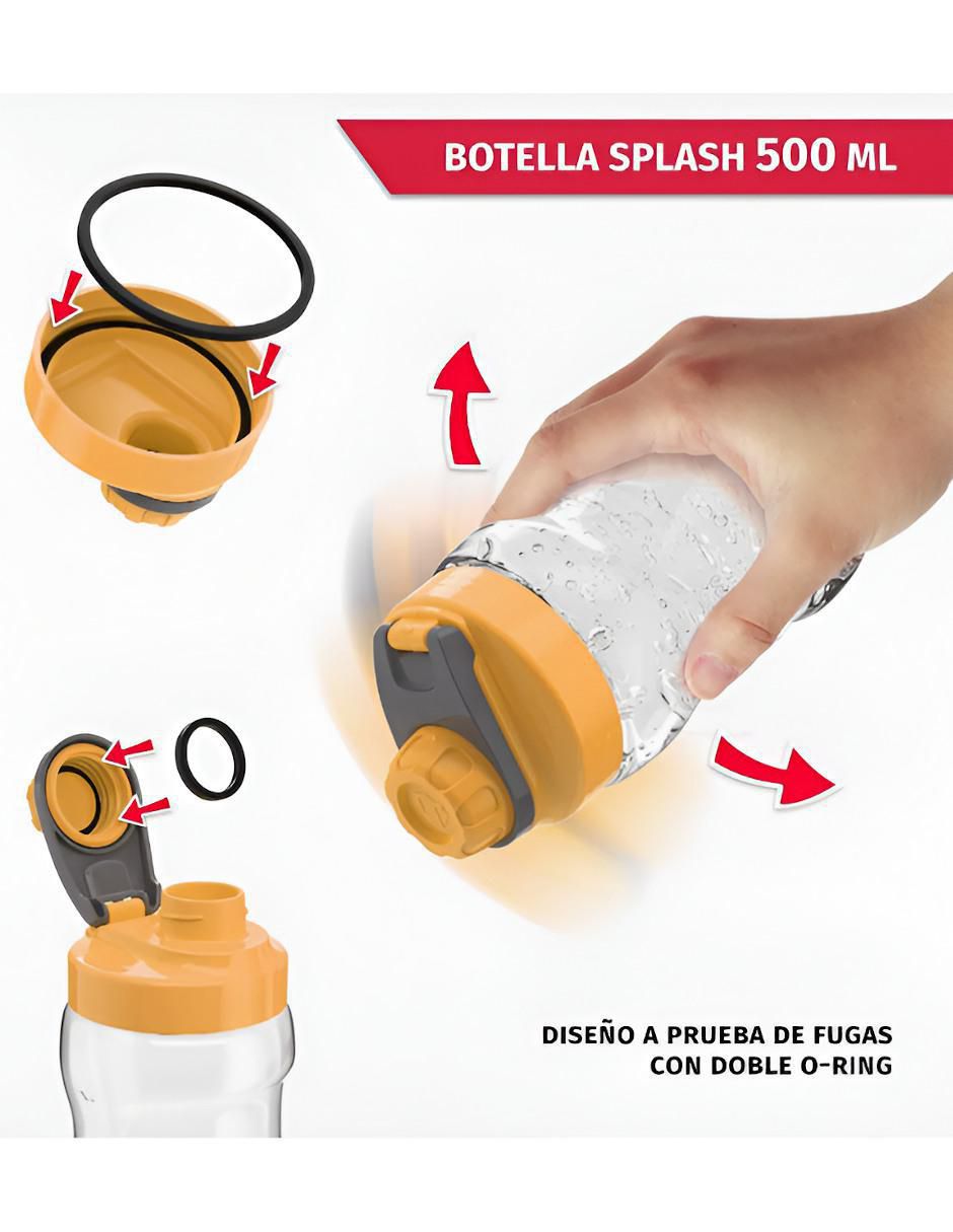 Botella de agua con tapa a prueba de derrame 500 ml 3