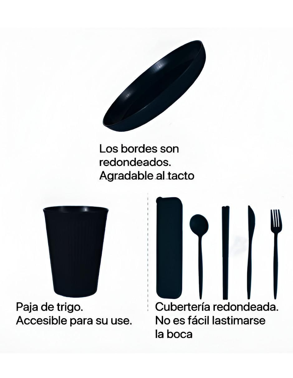Vajilla cerrada de bambú para 4 personas 2