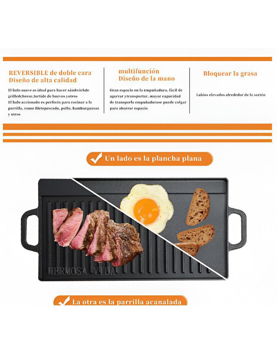 Sartén grill de hierro fundido 2