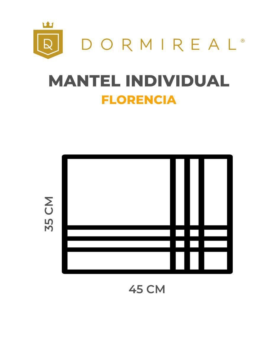 Set mantel individual rectangular de poliéster Florencia 7
