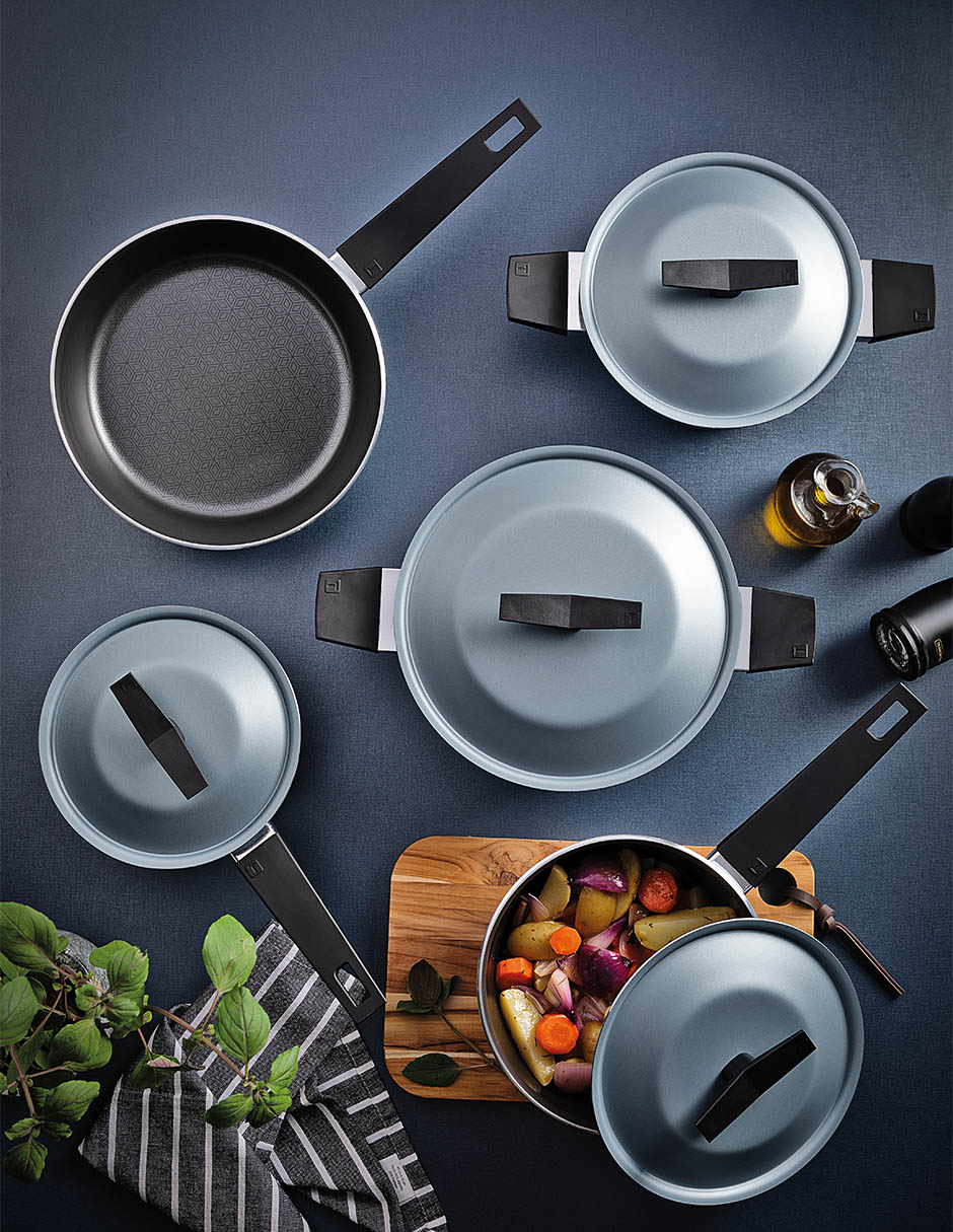 Batería de cocina de aluminio antiadherente starflon excellent 9 piezas 7