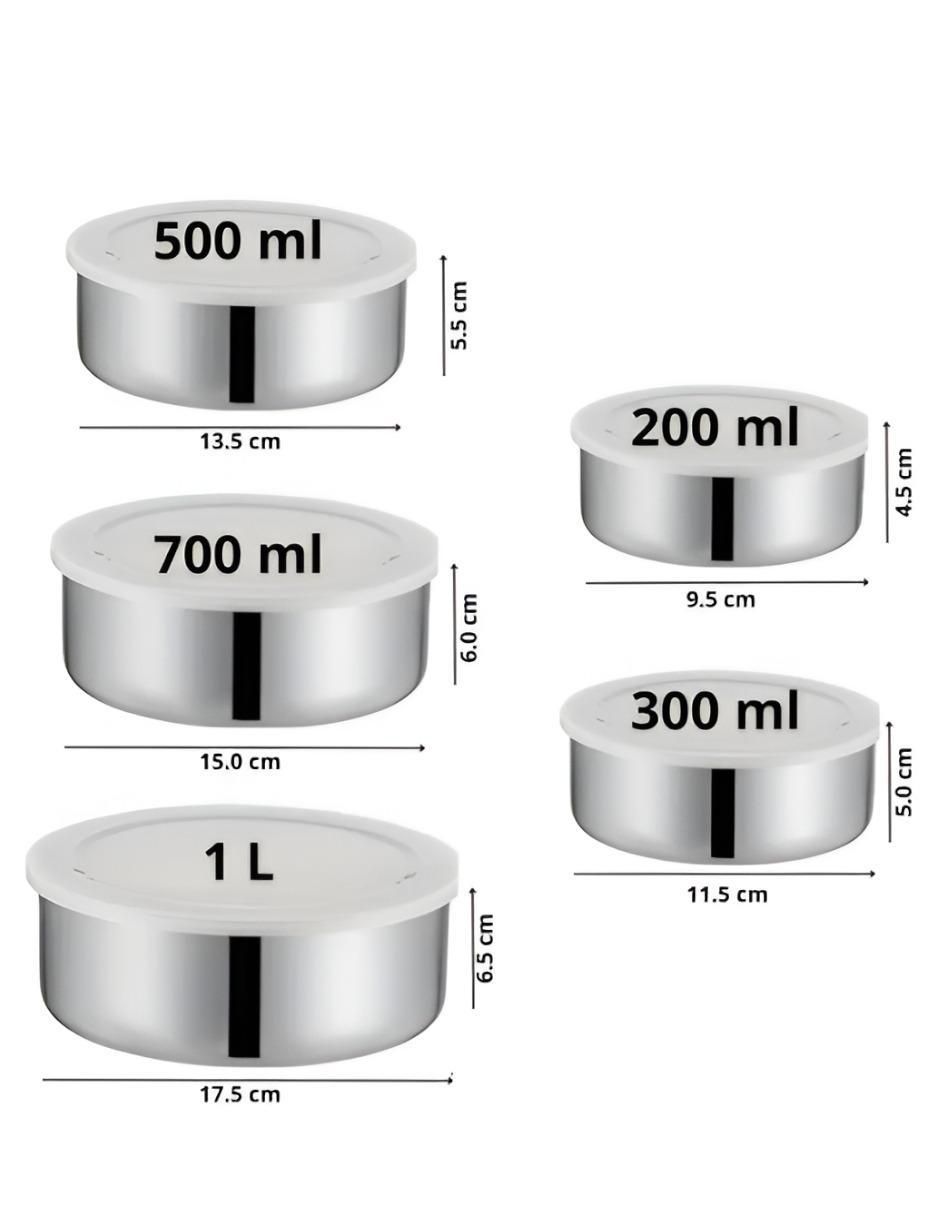 Set conservador de alimentos de acero inoxidable hermético 5