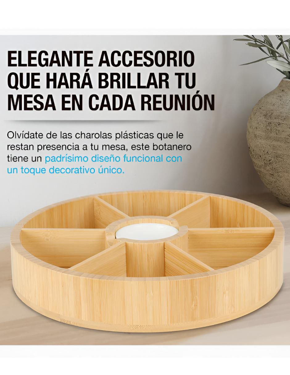 Botanero Xtllar1027 de Bambú con 6 divisiones 2