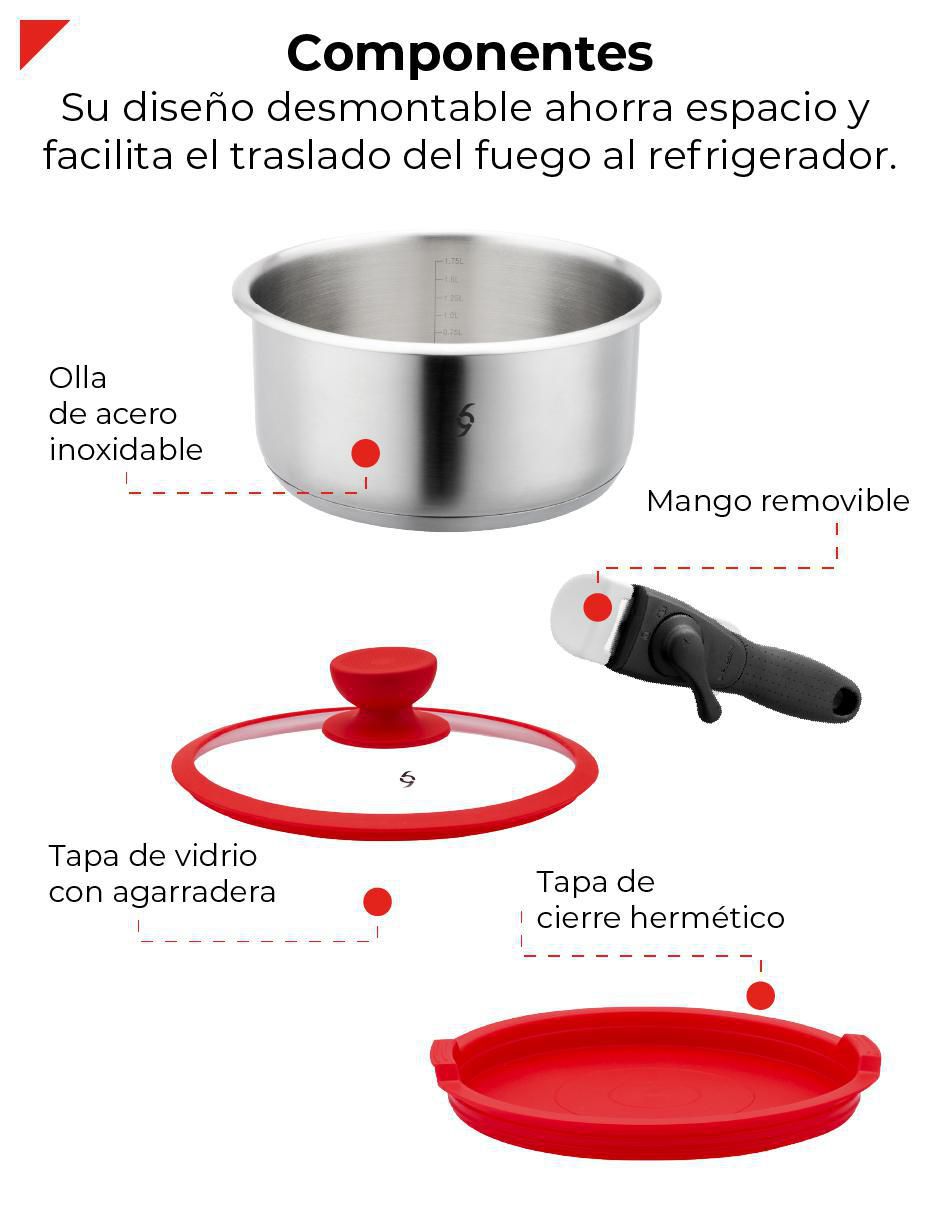 Batería de cocina de acero inoxidable antiadherente titanio 12 piezas 5