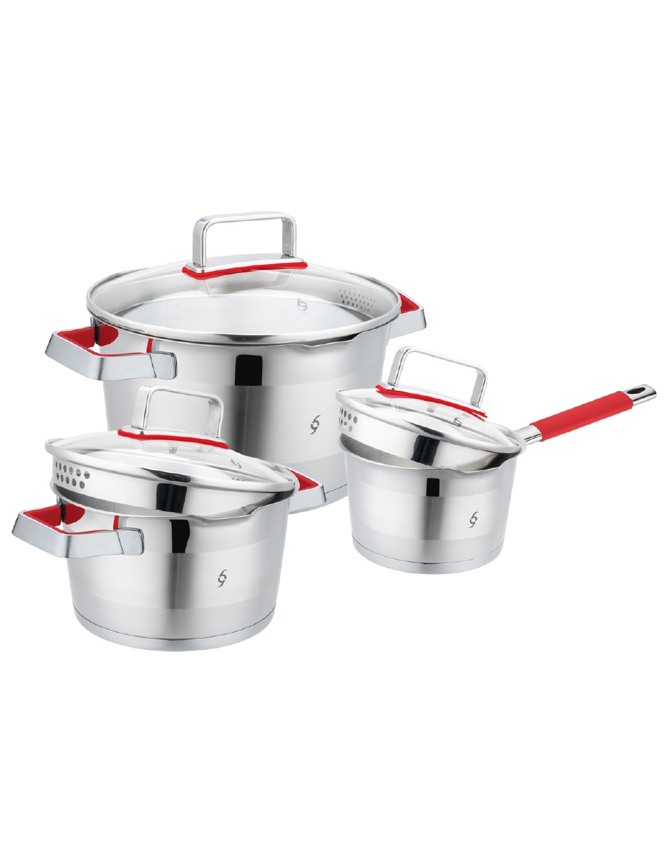 Batería de cocina de acero inoxidable 6 piezas