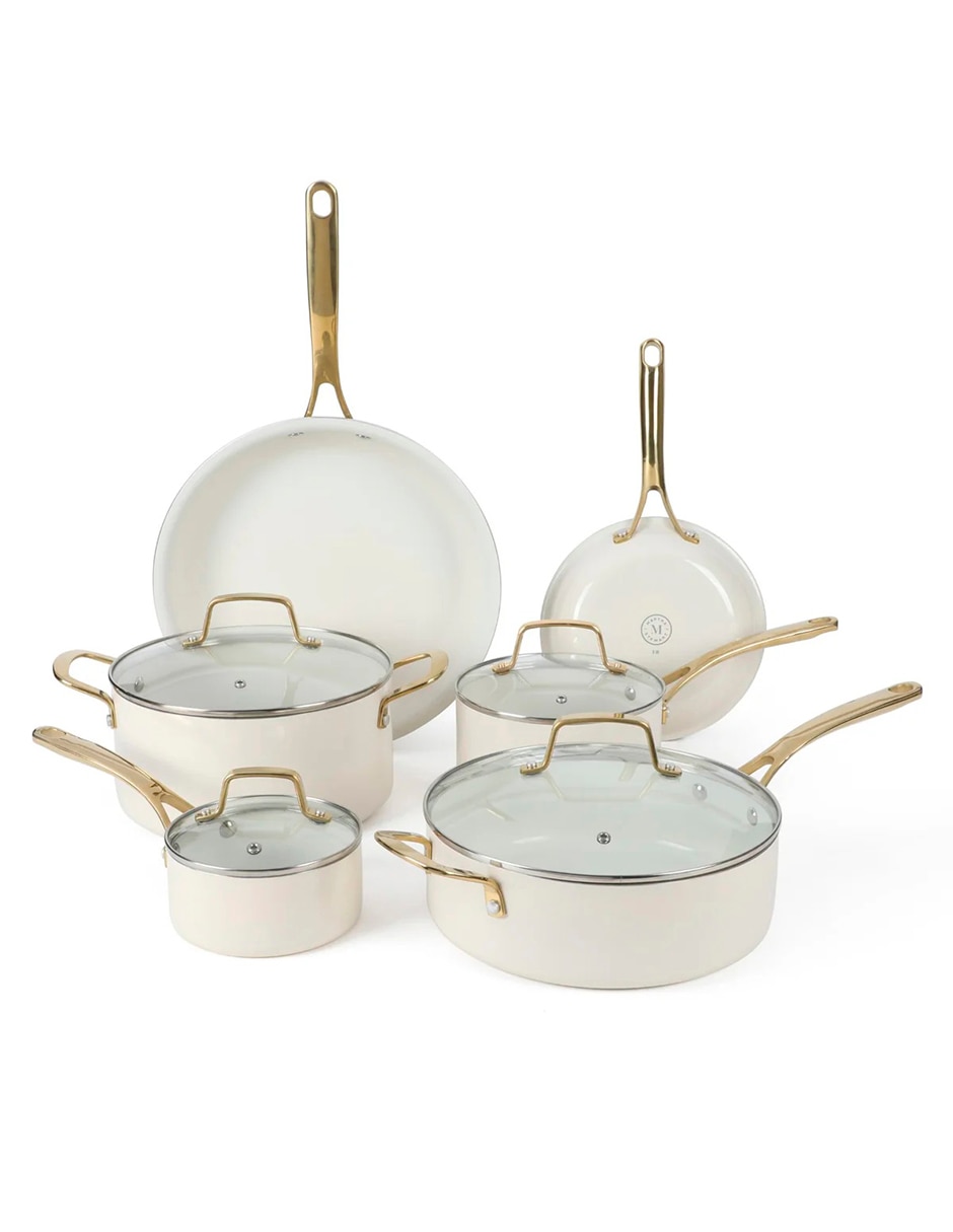 Batería de cocina Lockton de aluminio esmaltado antiadherente cerámica 10 piezas Batería de cocina Lockton de aluminio esmaltado antiadherente cerámica 10 piezas