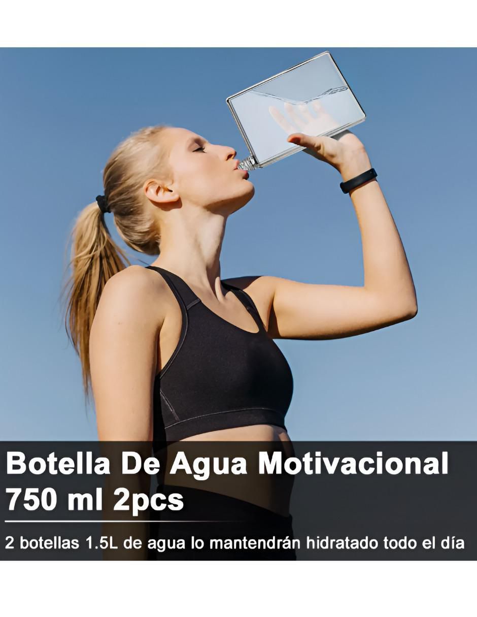 Set botella de agua con tapa rosca 750 ml 2