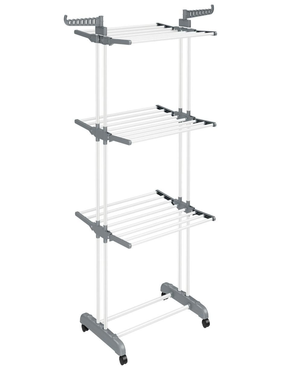 Tendedero plegable de acero con plástico
