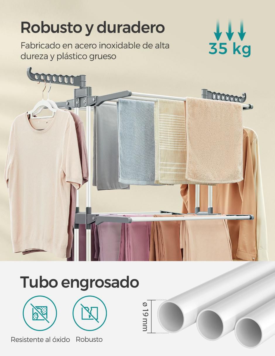 Tendedero plegable de acero con plástico 2