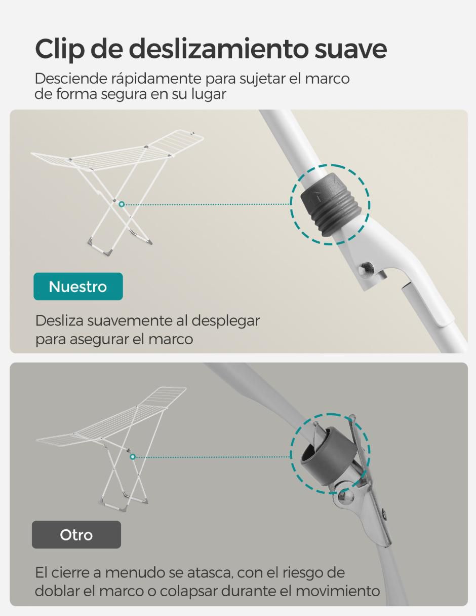 Tendedero plegable de acero con plástico 2