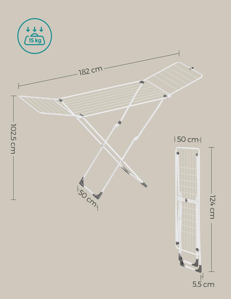 Tendedero plegable de acero con plástico 4
