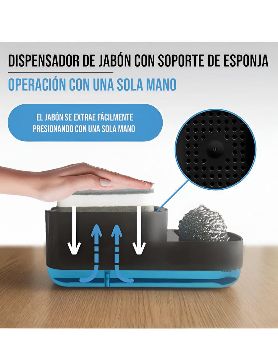Dosificador jabón con portaesponjas de plástico 2