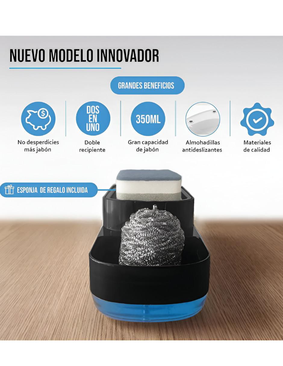 Dosificador jabón con portaesponjas de plástico 3