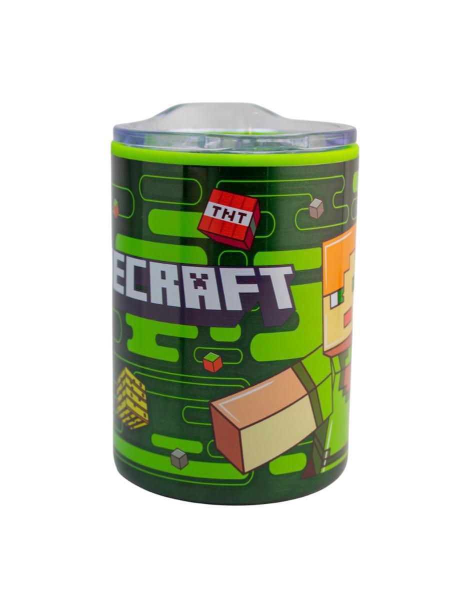 Termo de acero inoxidable Minecraft con tapa a presión 350 ml 2