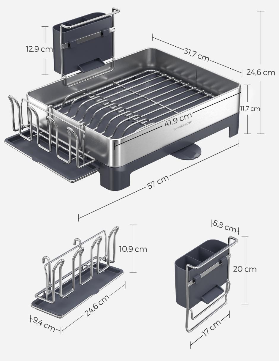 Escurridor de trastes Paxton de acero inoxidable 4