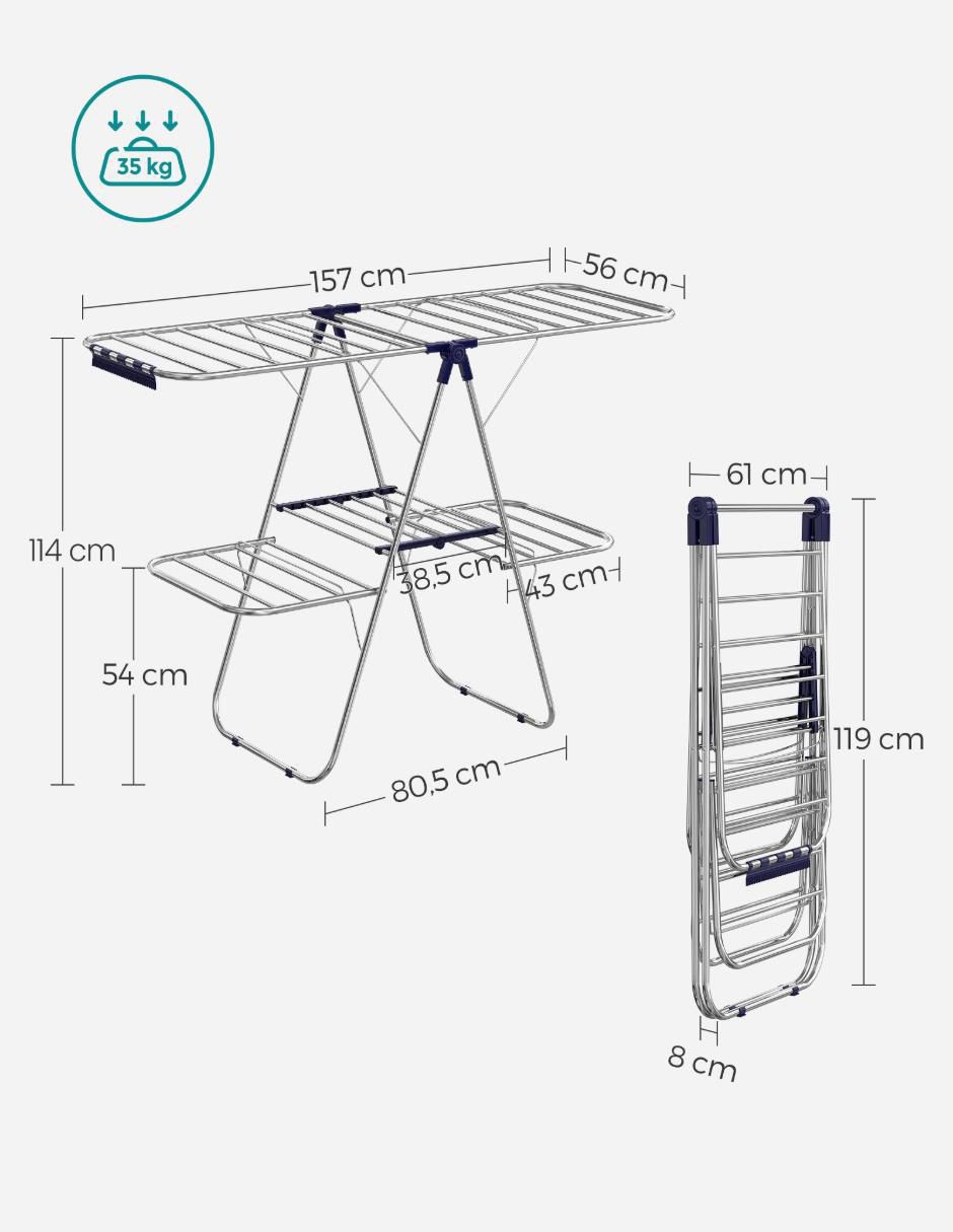 Tendedero plegable de acero inoxidable 4