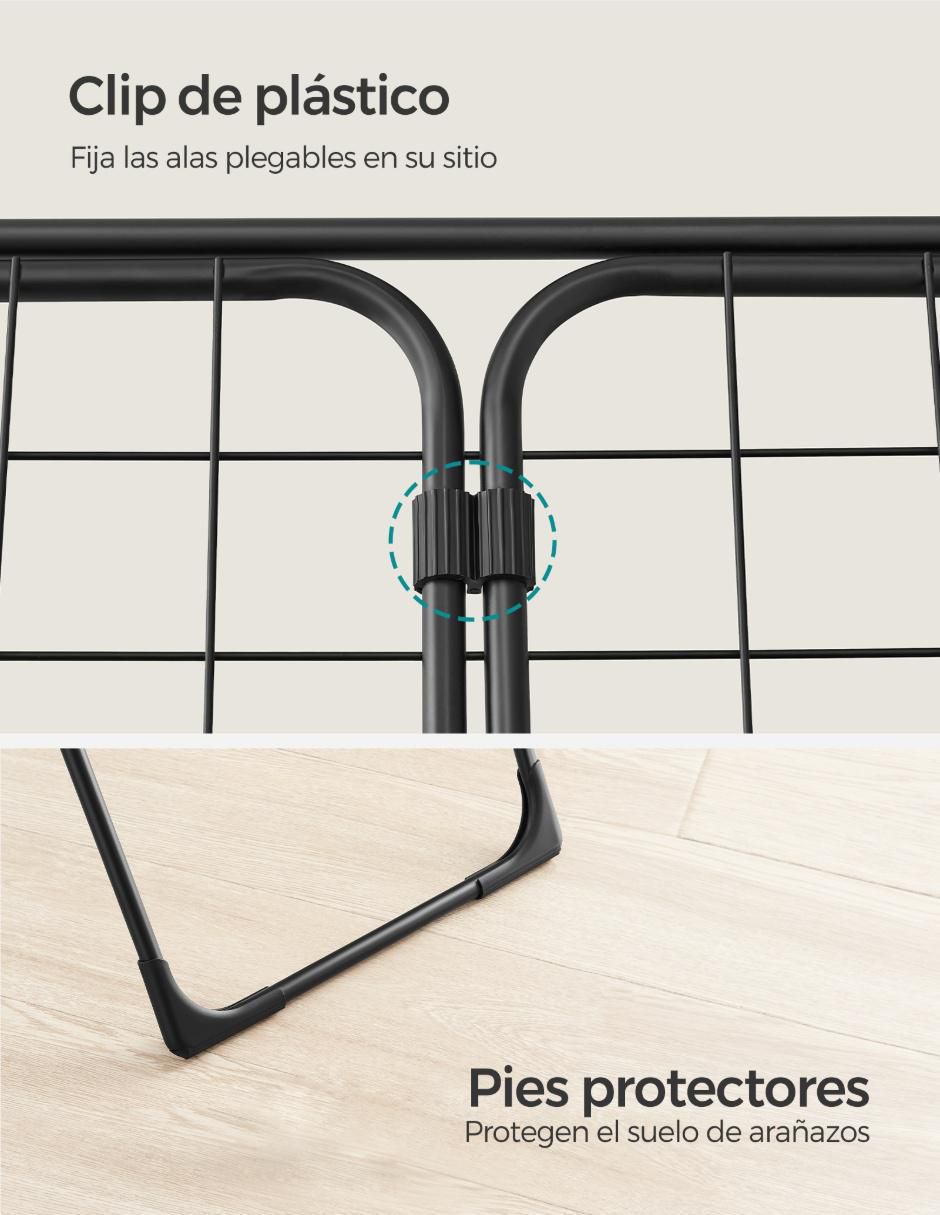 Tendedero plegable de acero con plástico 3
