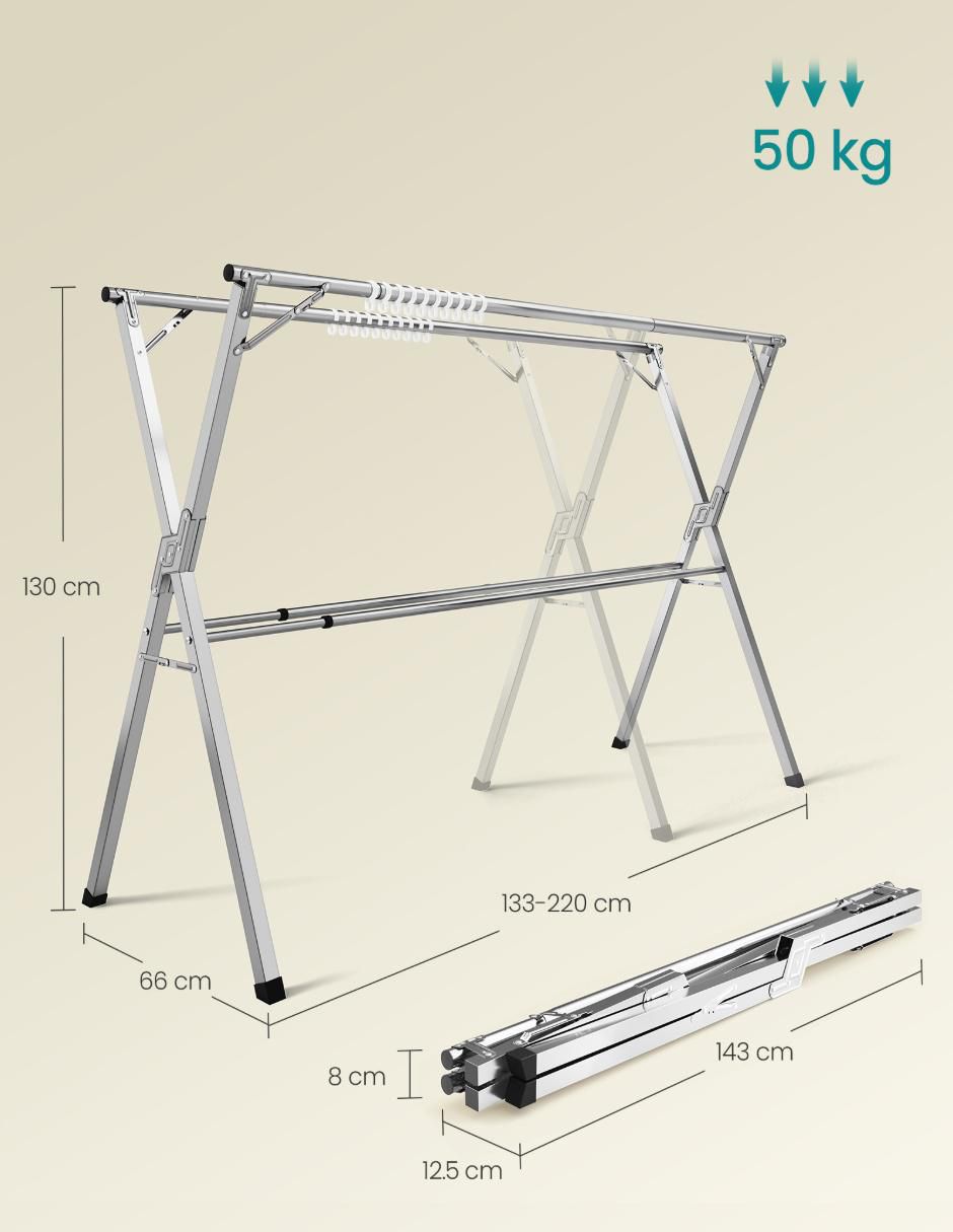 Tendedero plegable de acero inoxidable 4