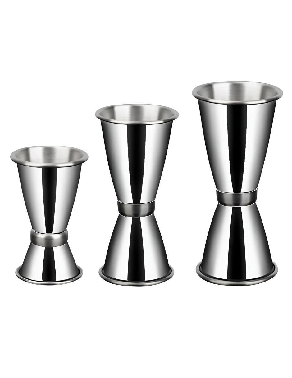 Set de vasos medidor de acero inoxidable con 3 piezas