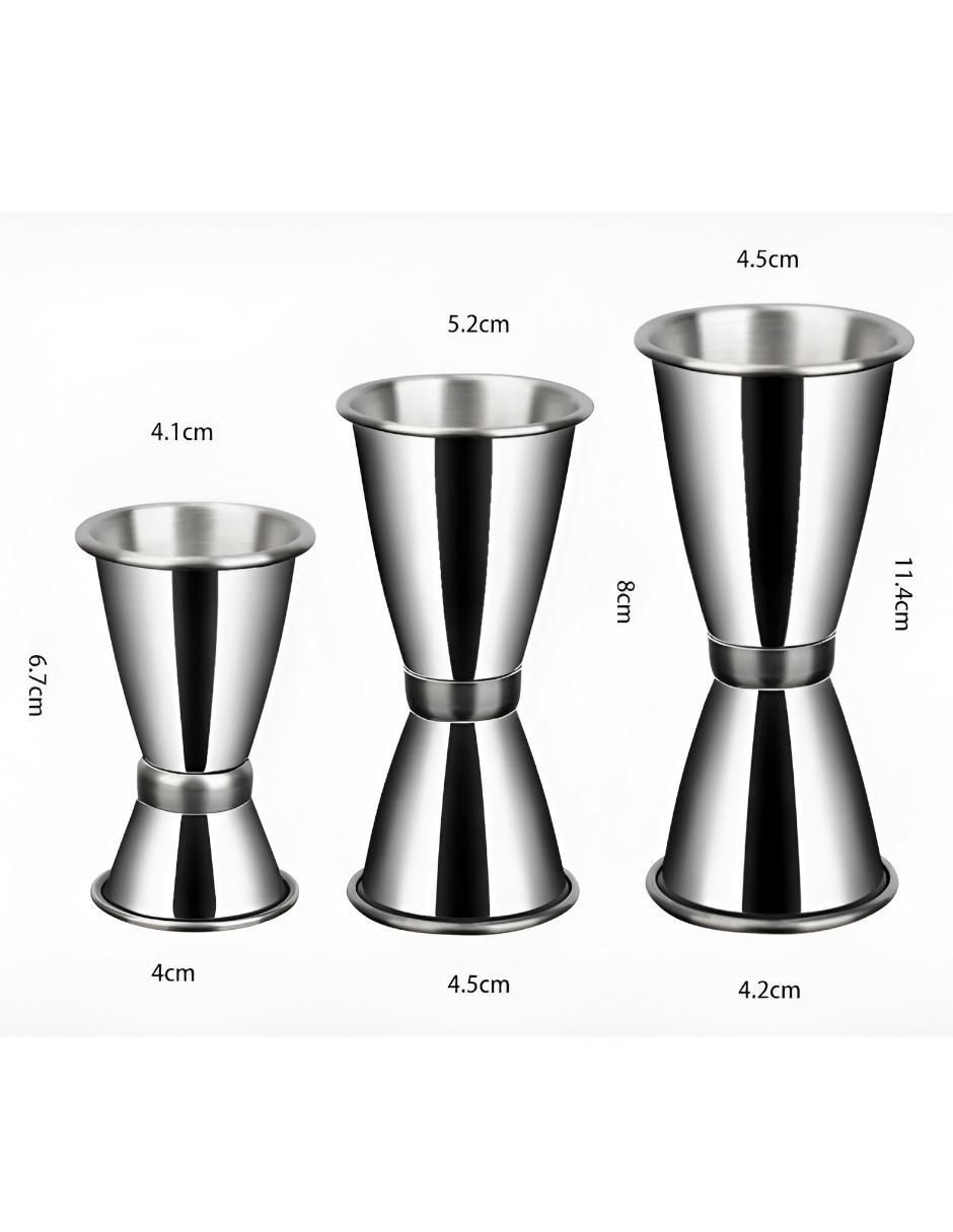 Set de vasos medidor de acero inoxidable con 3 piezas 4