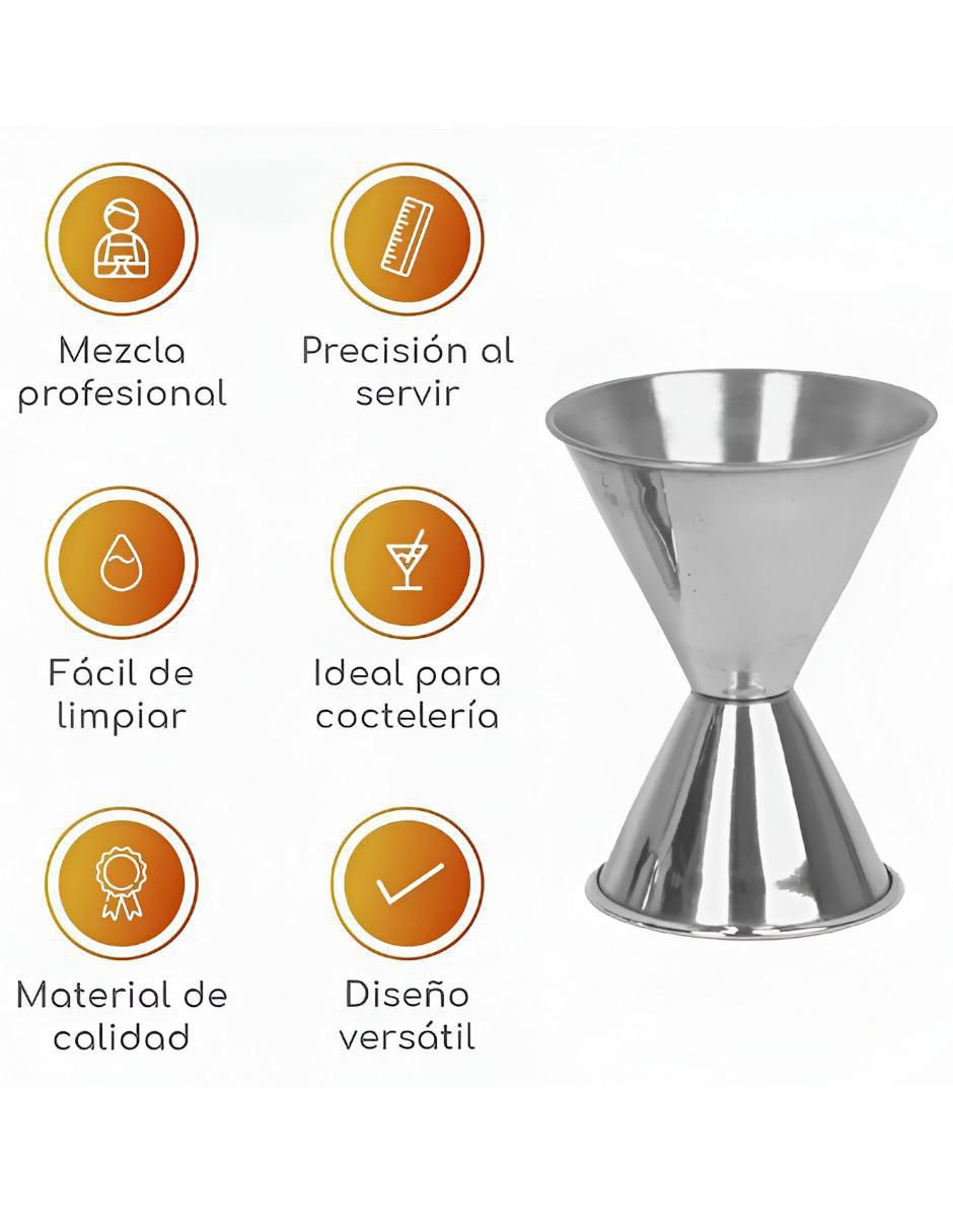 Set de vasos medidor de acero inoxidable con 3 piezas 3