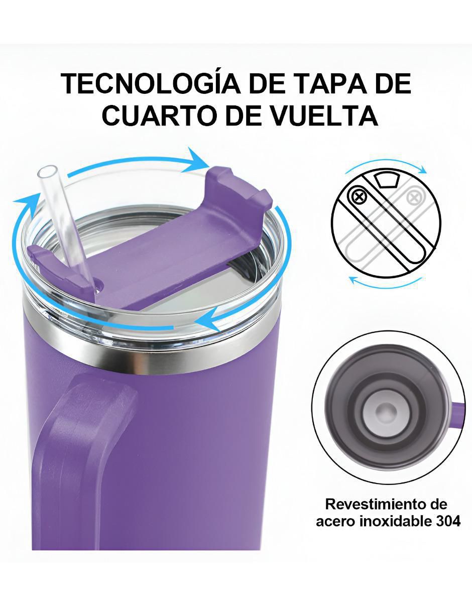 Termo de acero inoxidable con tapa push pull 1.1 L 3