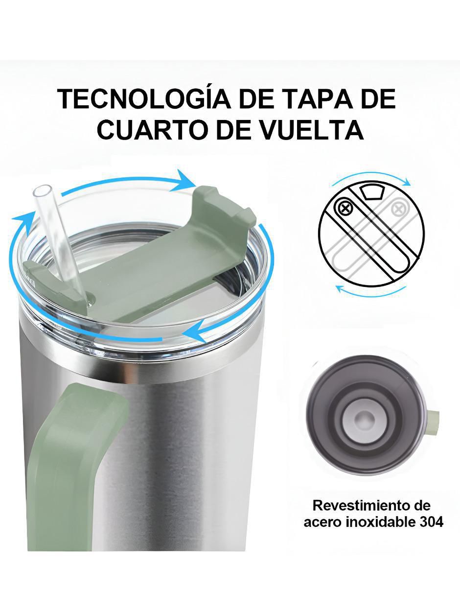 Termo de acero inoxidable con tapa push pull 1.1 L 2