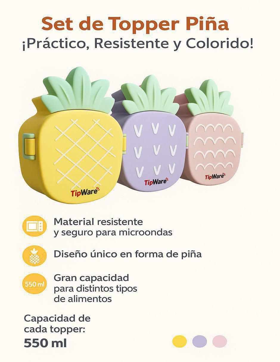Set contenedores de plástico 3 piezas 5
