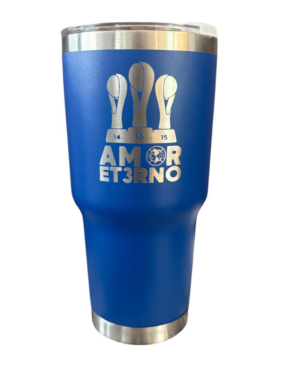 Termo de acero inoxidable Club America edicion limitada con tapa a presión