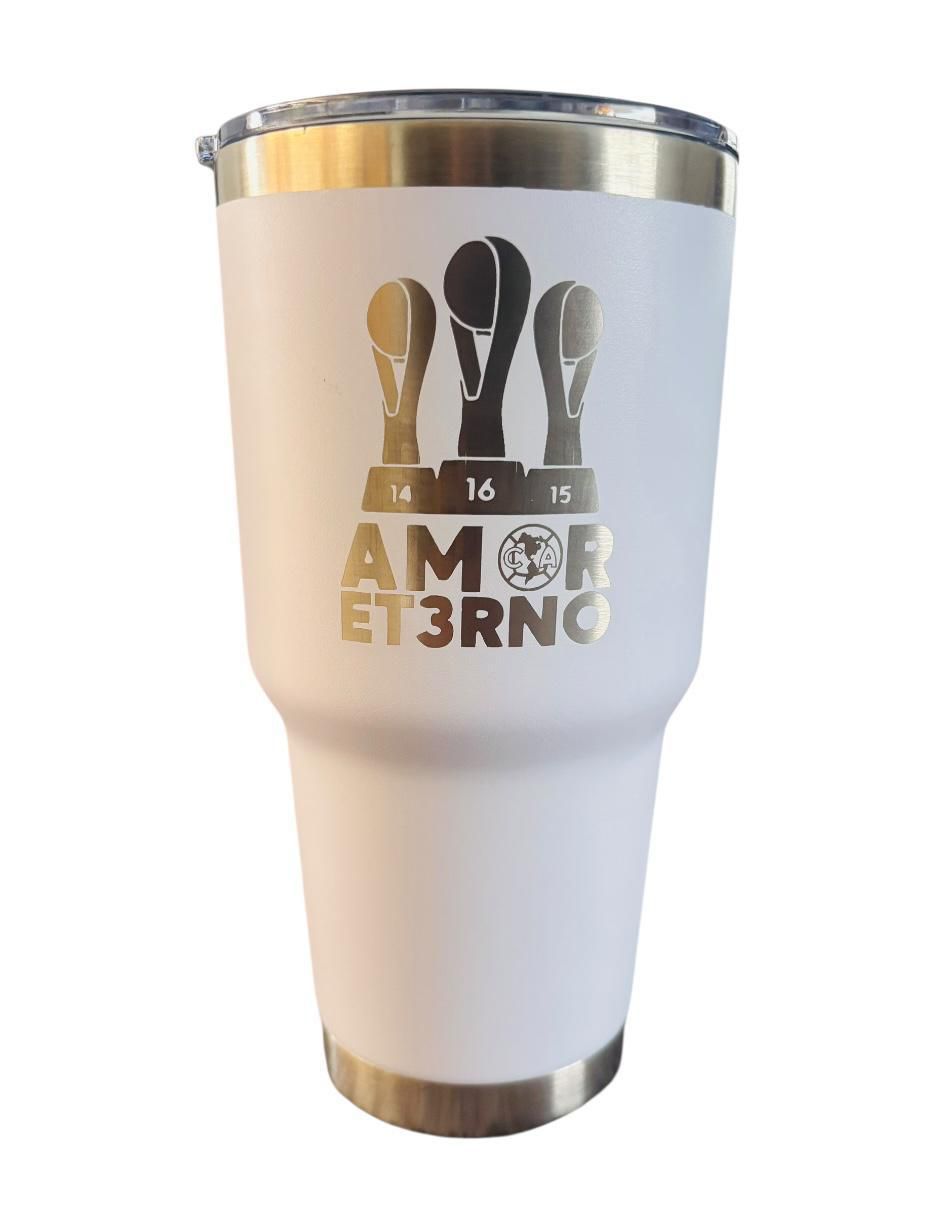Termo de acero inoxidable Club America edicion limitada con tapa a presión Termo de acero inoxidable Club America edicion limitada con tapa a presión