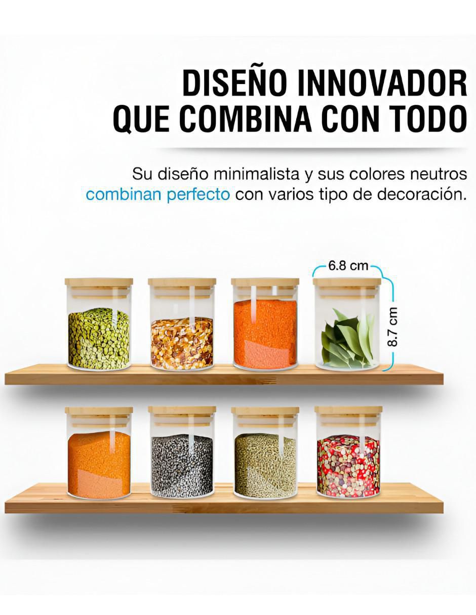 Set contenedores de vidrio 8 piezas 3