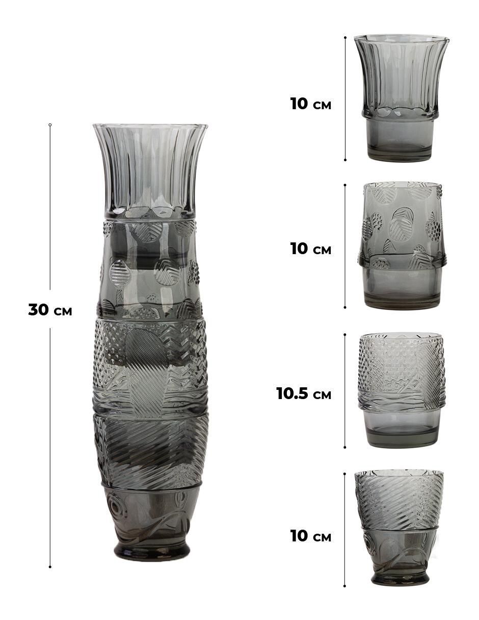Set de vasos largos de vidrio con 4 piezas 6