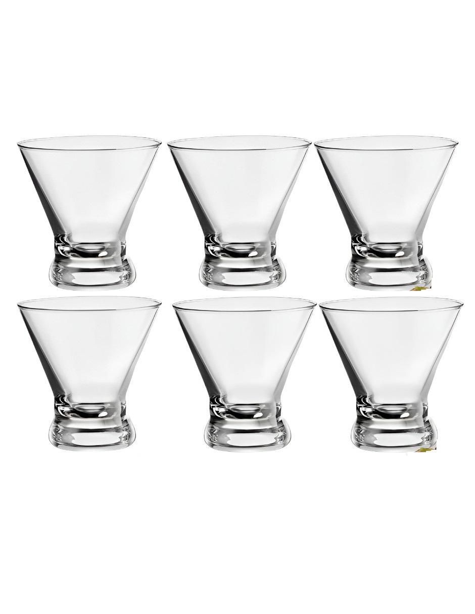 Set de vaso para martini de vidrio con 6 piezas