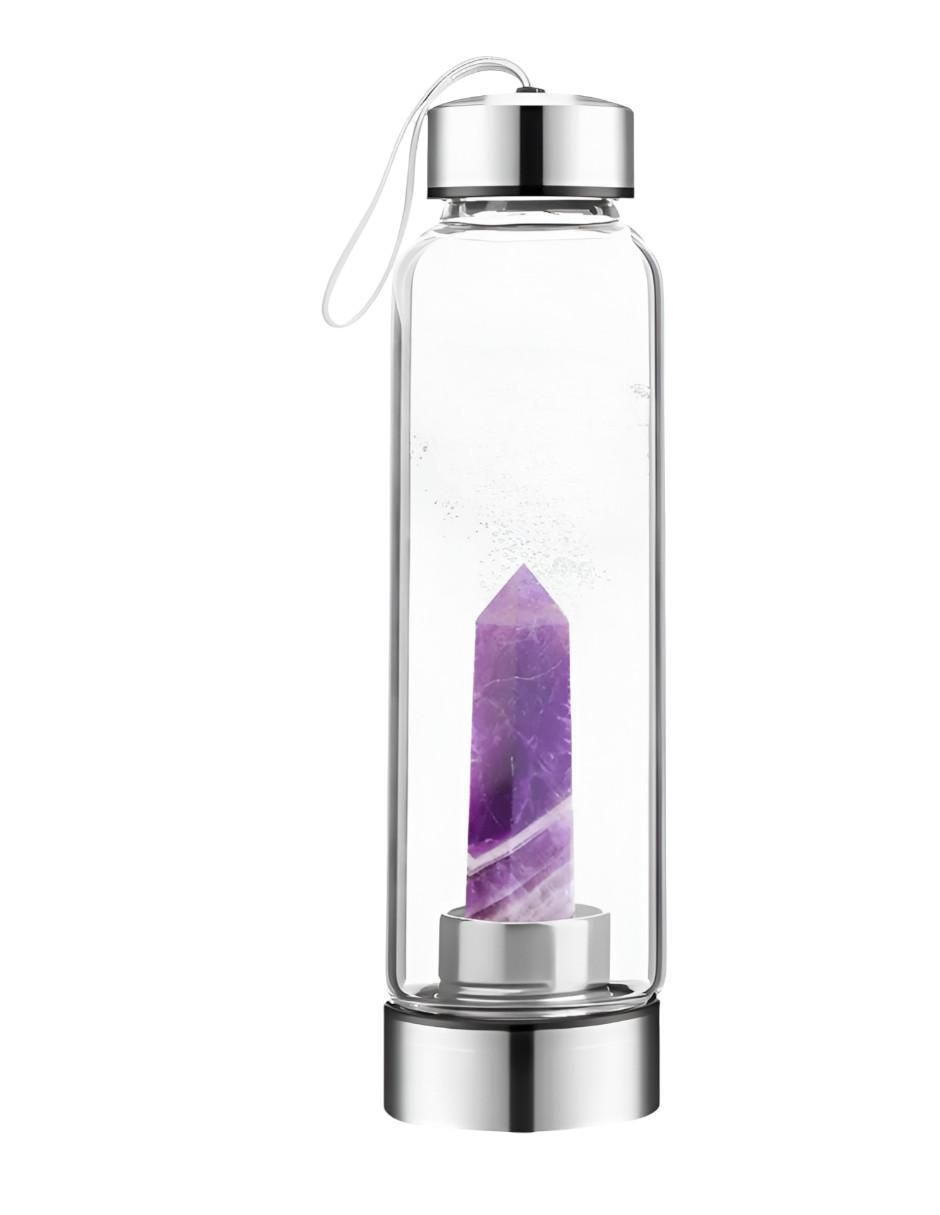 Botella de agua de vidrio con tapa rosca 560 ml