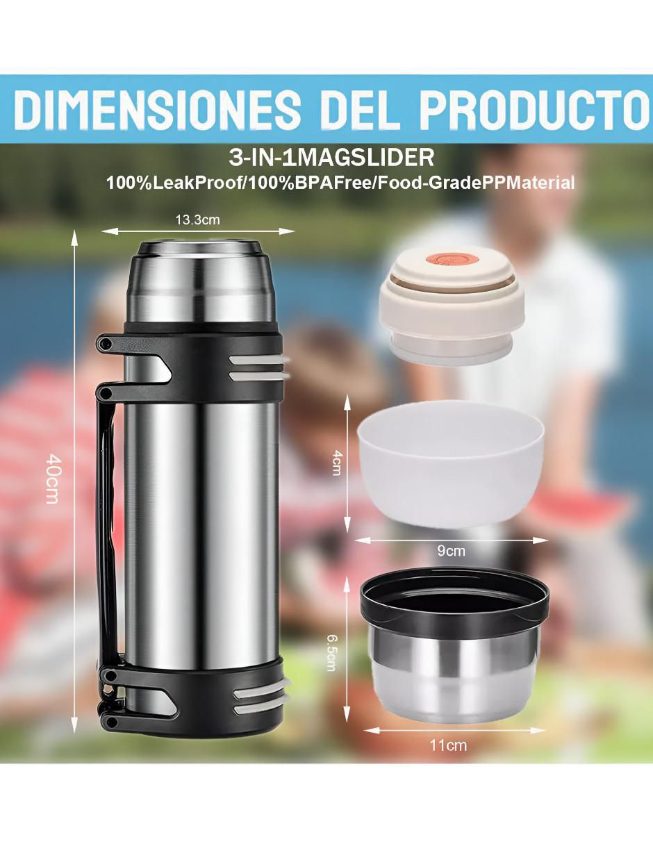 Termo de acero inoxidable con tapa rosca 2 L 5