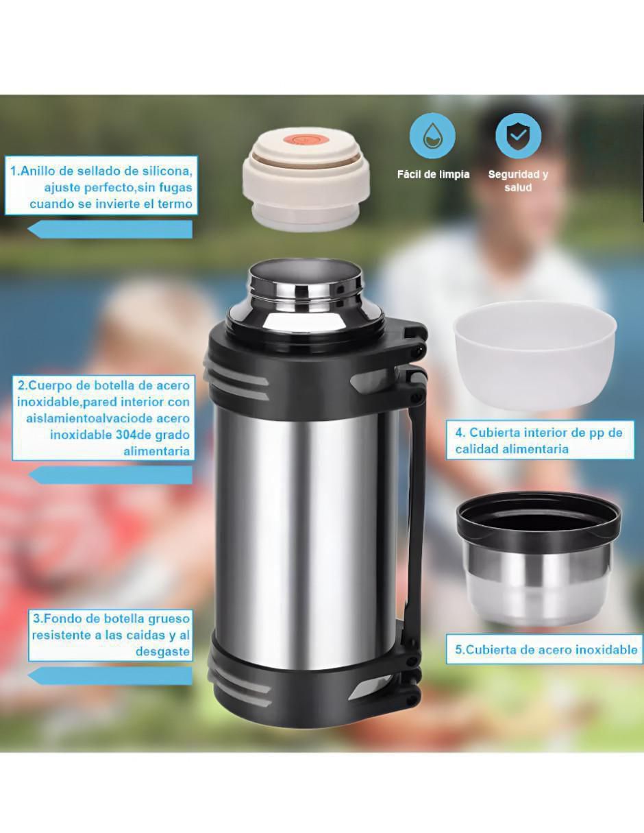 Termo de acero inoxidable con tapa rosca 2 L 4