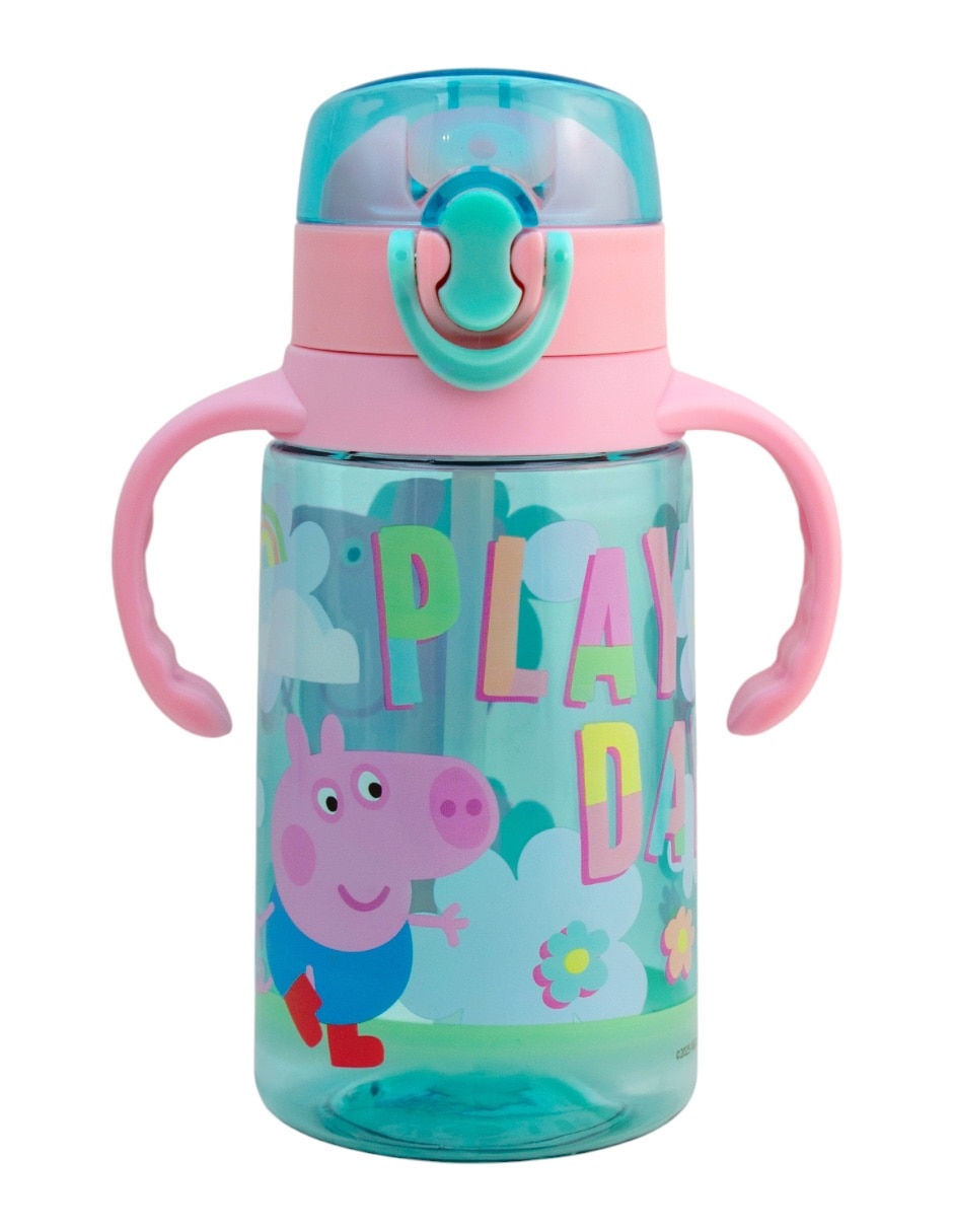 Botella de agua Peppa Pig de plástico para niña