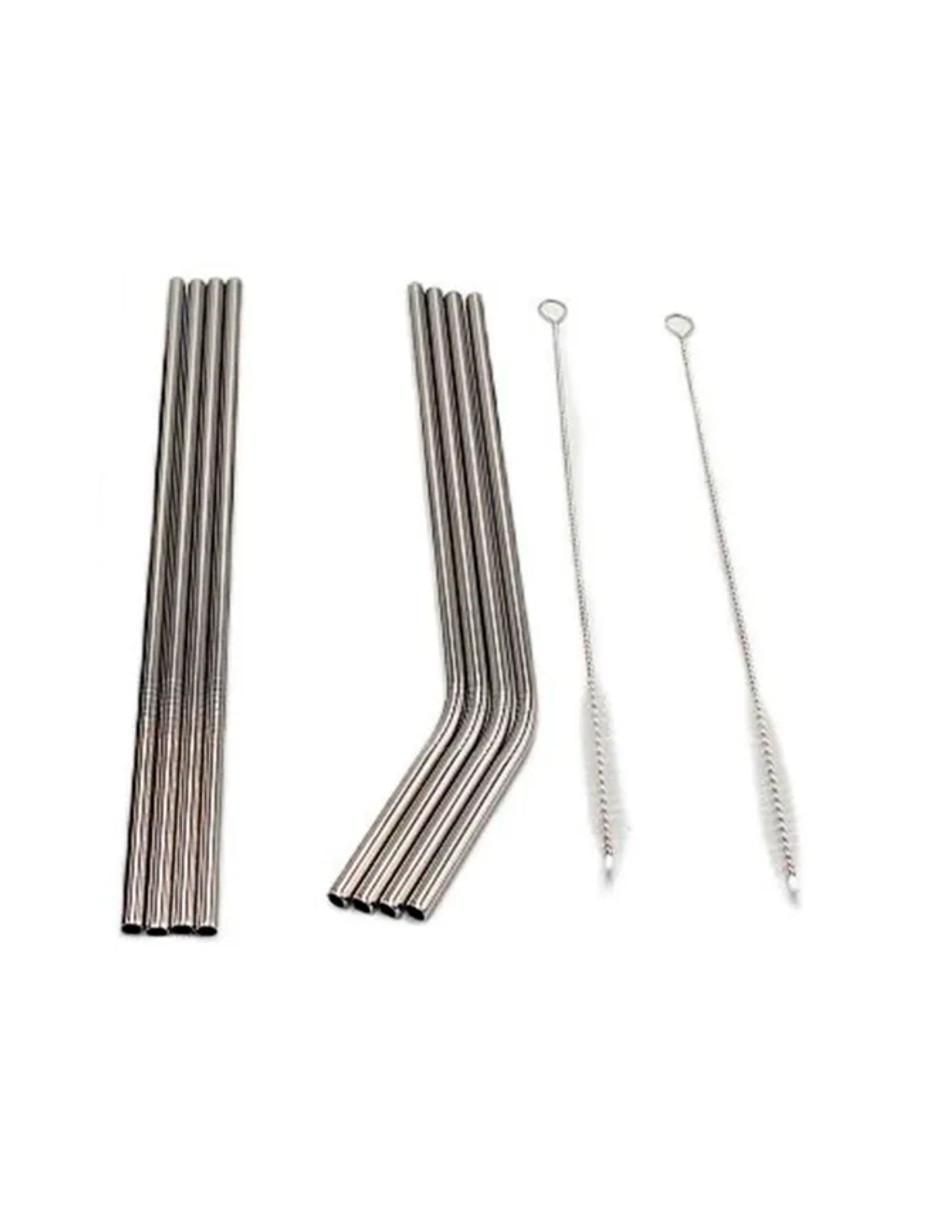Set popote con limpiador de acero inoxidable con 8 piezas 2