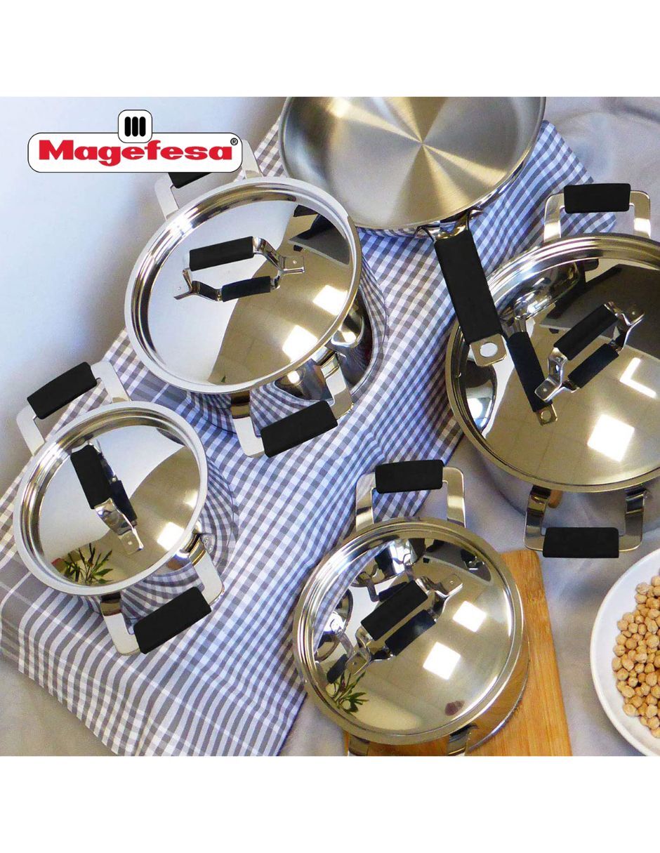 Batería de cocina Premier de acero inoxidable 9 piezas 15
