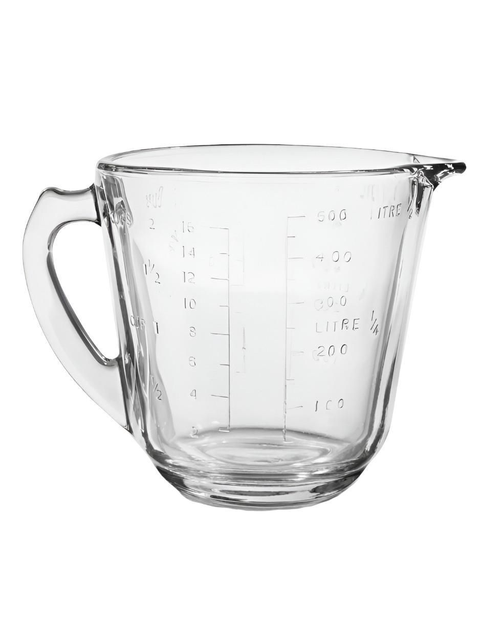 Taza medidora de vidrio