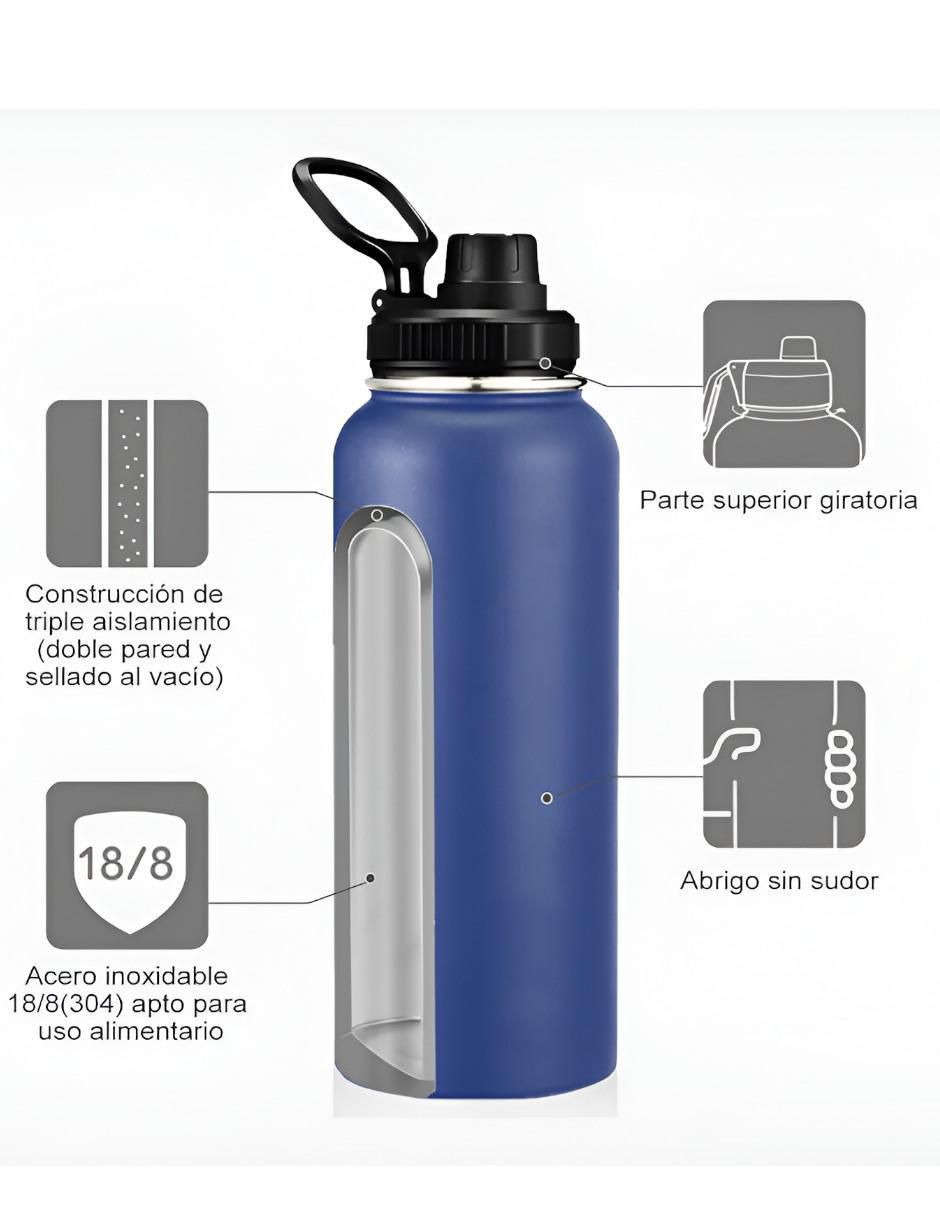 Termo de acero inoxidable con tapa rosca 1.2 l 2