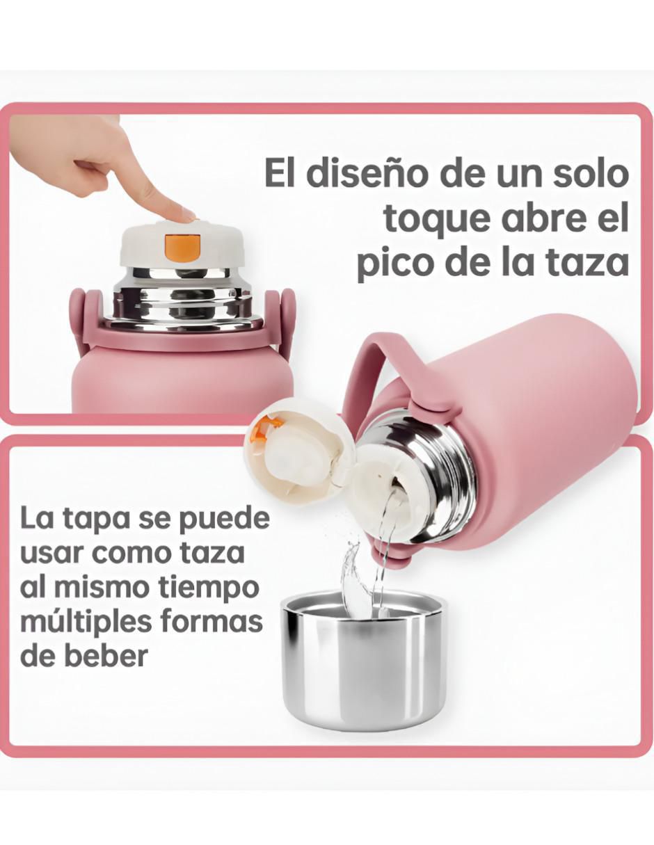 Termo de acero inoxidable con tapa rosca 1 L 2