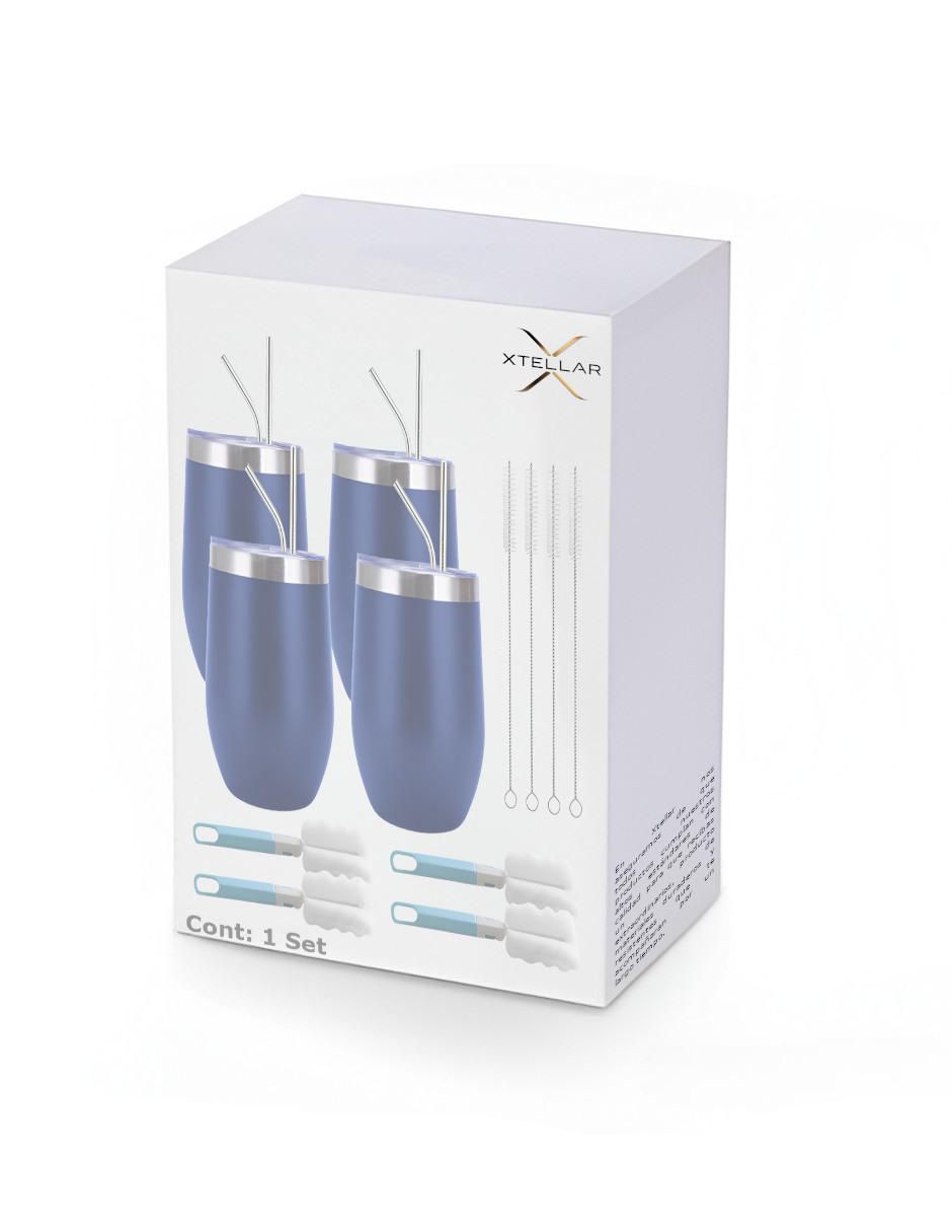 Set termo de acero inoxidable con tapa flip top 350 ml 4